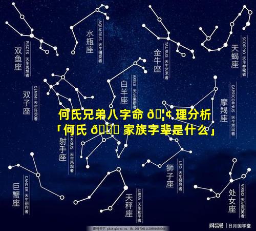 何氏兄弟八字命 🦢 理分析「何氏 💐 家族字辈是什么」